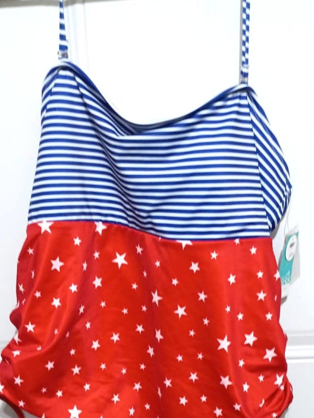 NWT Outdoor Oasis Patriotic Halter Style Ladies Plus Size Bathing Suit, Size 2x